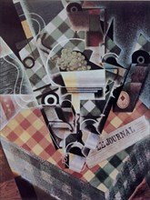 GRIS JUAN 1887/1927
NATURALEZA MUERTA SOBRE MANTEL A CUADROS (1915
ZURICH, COLECCION