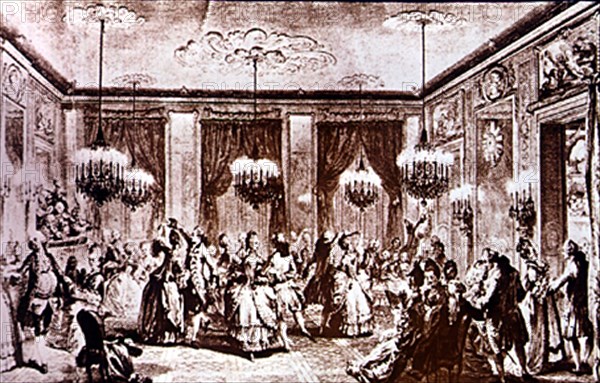 DUCLOS
ESTAMPAS - EL BAILE DE GALA
PARIS, BIBLIOTECA NACIONAL
FRANCIA