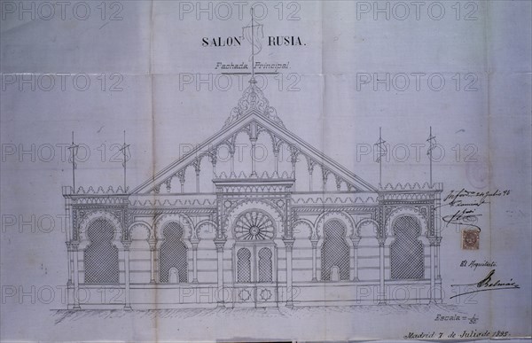 SALON RUSIA FACHADA PRINCIPAL  PLANO
MADRID, ARCHIVO HISTORICO VILLA
MADRID