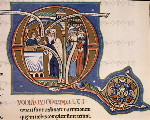 BIBLIA S XII-LAT16746-F42--ARCANGEL S GABRIEL ANUNCIA A ZACARIAS EL NACIMIENTO DE SAN JUAN EL