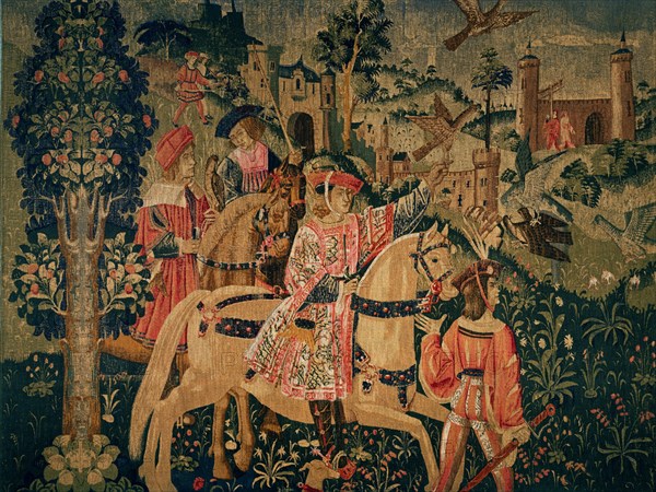 TAPIZ-SALIDA PARA LA CAZA-MODERNO MEC.98x190 M-COPIA TELAR FRANCES
MADRID, BANCO