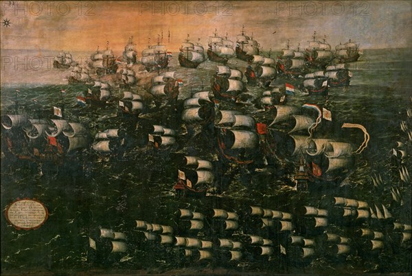 CORTE JUAN DE LA
BATALLA NAVAL(ARMADA INVENCIBLE)-L.150x222CM-FIN S XVI
MADRID, BANCO