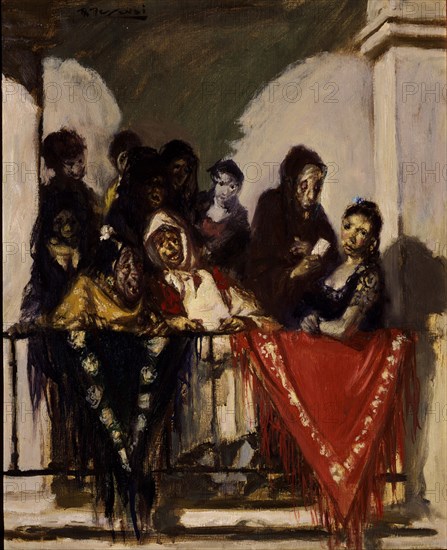 RESSENDI ROMERO BALDOMERO 1922-77
MAJAS EN EL BALCON-OLEO/LIENZO 60X50 CM
MADRID, BANCO