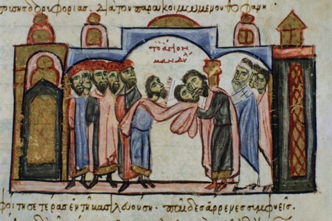 Skylitzès, Romain Ier recevant le Mandylion à Constantinople