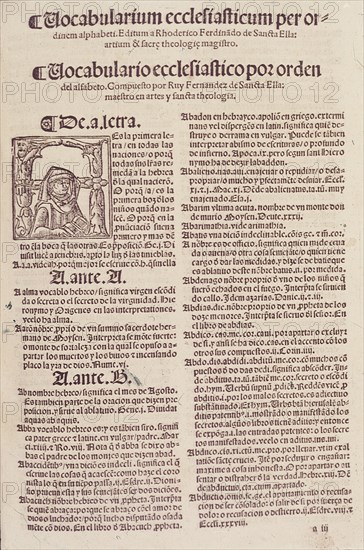 NEBRIJA ANTONIO 1441/1522
PAGINA DEL DICCIONARIO LATINO- ESPAÑOL 1492

This image is not