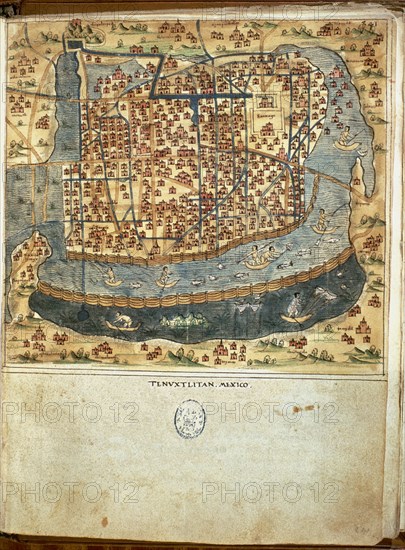 SANTA CRUZ ALONSO 1505/72
ISLARIO GENERAL-MEXICO FOL 341-TENOCHTITLAN
MADRID, BIBLIOTECA