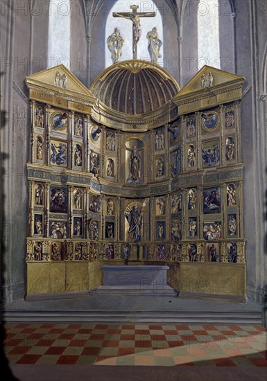 COSSIO MARIANO
REPRODUCCION IDEAL DEL RETABLO DE SAN BENITO REALIZADO POR ALONSO BERRUGUETE EN
