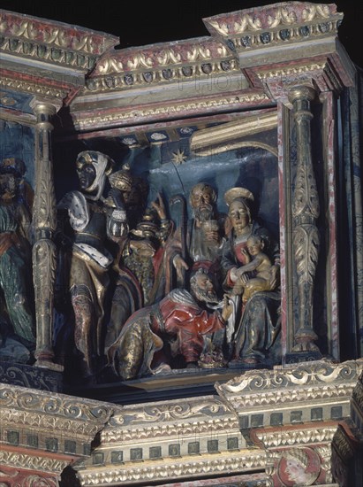 BERRUGUETE ALONSO 1488/1561
ADORACION DE LOS REYES-RETABLO DE MEJORADA 1523/6-RENACIMIENTO