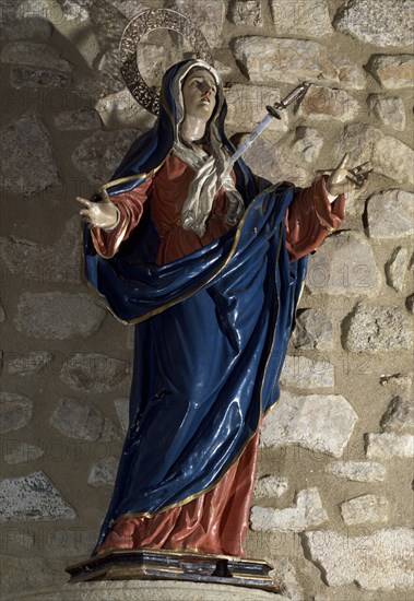 FERNANDEZ GREGORIO 1576/1636
DOLOROSA  (ATRIBUIDA) - S XVII  TALLA BARROCA -POLICROMADA
TRUJILLO,