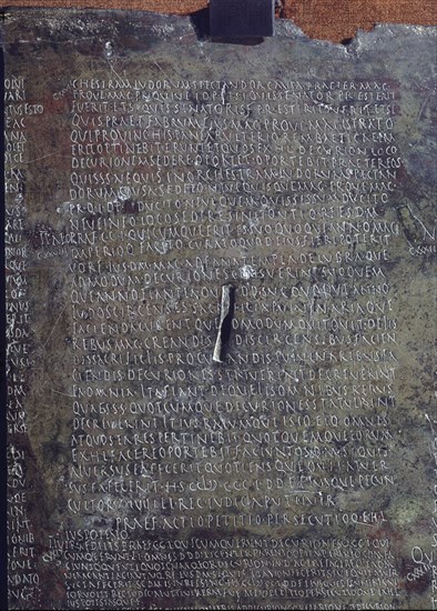 LEY HISPANO ROMANA DE OSUNA
MADRID, MUSEO ARQUEOLOGICO NACIONAL
MADRID

This image is not