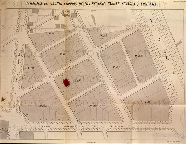 TERRENOS DE MADRID PROPIOS DE SR PARENT SCHKEN Y COMPAÑIA
MADRID, ARCHIVO HISTORICO