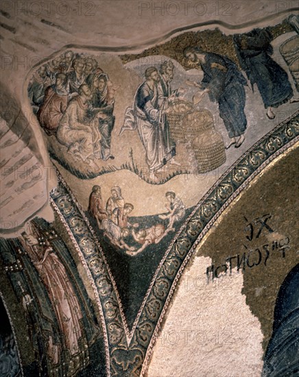 MOSAICO BIZANTINO S XIV - MILAGRO DE LOS PANES Y PECES -
ESTAMBUL, MEZQUITA