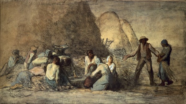 MILLET JEAN FRANCOIS 1814/75
EL DESCANSO DE LOS AGRICULTORES 50X80
PARIS, MUSEO