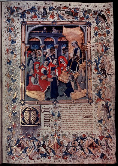 MARTORELL BERNAT 1400?/50
MANUSCRITO ILUMINADO- LIBRO DE LOS USATGES - MARIA DE ARAGON Y SUS