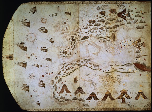 MAPA-EUROPA Y N AFRICA-1561-RECORRIDOS DE HERNANDO DE ACUÑA
ROMA, MUSEO NAVAL
ITALIA

This