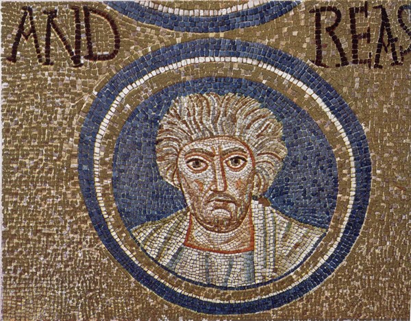 R- MOSAICO - TONDO CON EL BUSTO DEL EMPERADOR JUSTINIANO - S VI
RAVENA, IGLESIA DE SAN