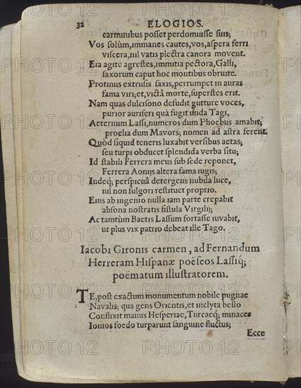 HERRERA FERNANDO 1534/97
VIDA DE GARCILASO DE LA VEGA.ELOGIOS.
MADRID, BIBLIOTECA