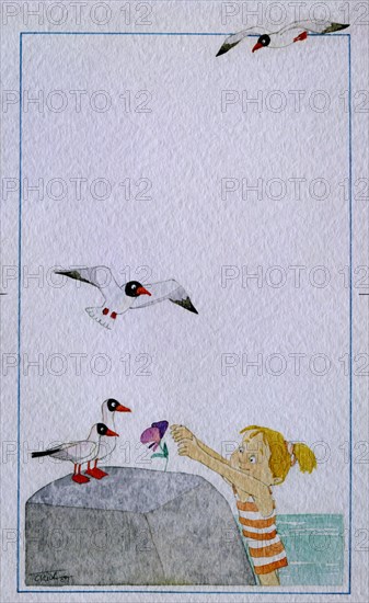TORCIDA M
(NIÑA CON GAVIOTAS)PINTURA 1989
MADRID, COLECCION SRA TERESA NOVOA
MADRID

This