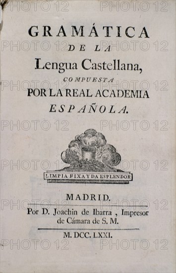 GRAMATICA DE LA LENGUA CASTELLANA 1771
MADRID, BIBLIOTECA NACIONAL
MADRID

This image is not
