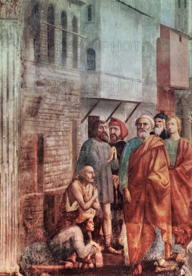 MASACCIO 1401/28
CAPILLA BRANCACCI. S PEDRO CURANDO A LOS ENFERMOS
FLORENCIA, IGLESIA DEL