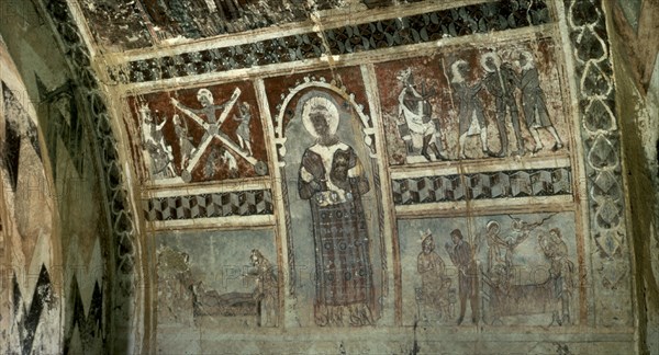 INTERIOR-PINTURAS MURALES GOTICAS - HACIA 1300
IBIECA, SAN MIGUEL DE FOCES
HUESCA