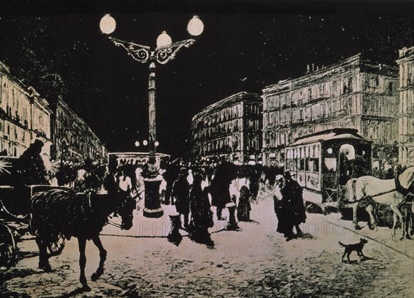 INAUGURACION DEL ALUMBRADO EN LA PUERTA DEL SOL - 1878
MADRID, COLECCION