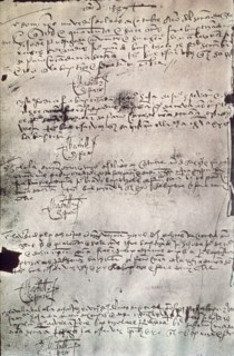 Extrait de l'acte de baptême de Cervantes