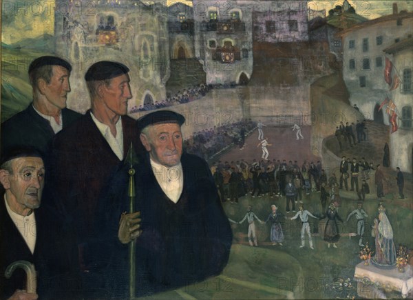 ZUBIAURRE RAMON
FIESTA POPULAR VASCA (C 1920/36)O/L 88X118 CM
BILBAO, BANCO