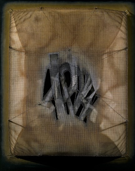 RIVERA HERNANDEZ MANUEL 1927-
TRANSMUTACION 1977-TELA METALICA/TABLA 100X81 CM
MADRID, BANCO