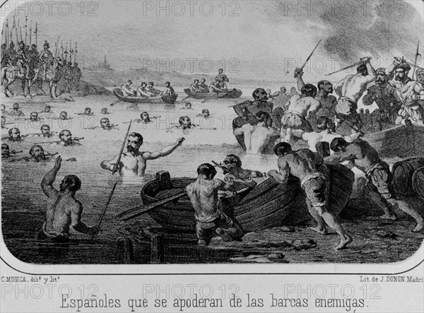 ESPANOLES APODERANDOSE DEBARCAS ENEMIGAS RIO ELBA
Madrid, public museum
