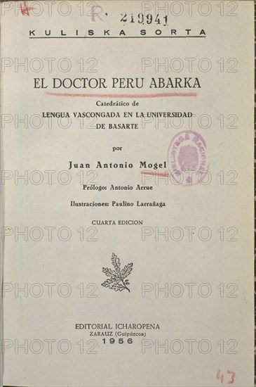 MOGEL JUAN ANTONIO
EL DOCTOR PERU ABARCA 1956
MADRID, BIBLIOTECA NACIONAL
MADRID

This image