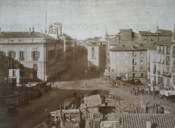 CLIFFORD CHARLES 1819/63
PUERTA DEL SOL VISTA DESDE EL ANGULO ESTE- 1857- CASA DE CORREOS CON