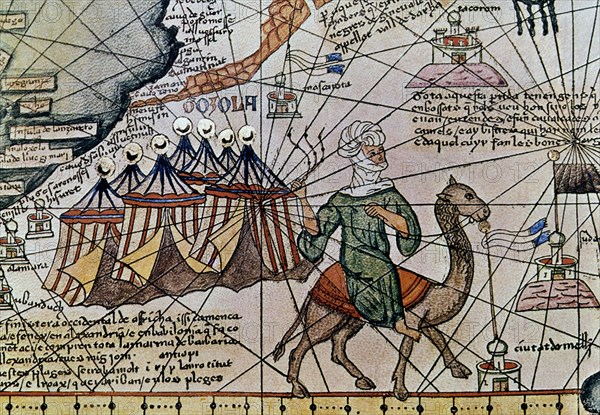 CRESQUES ABRAHAM 1325-1387
ATLAS-DET CAMPAMENTO AFRICANO - 1375 -
PARIS, BIBLIOTECA