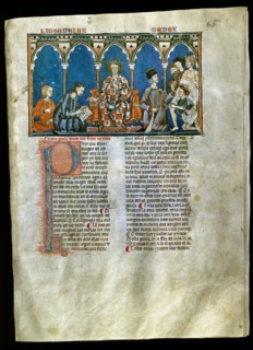 ALFONSO X EL SABIO 1221/84
LIBRO DE JUEGOS-F65R-ALFONSO X DICTA EL LIBRO DE LOS DADOS-COPISTAS Y