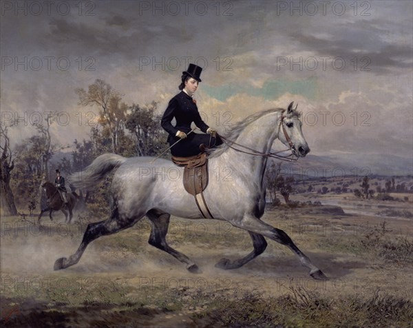 BALACA Y CANSECO EDUARDO 1840/1914
DUQUESA DE ALBA A CABALLO
MADRID, COLECCION DUQUES DE
