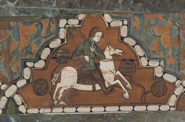 VIGA MUDEJAR POLICROMADA CURIEL DE LOS AJOS (VA)-ESCENA DE CACERIA
MADRID, MUSEO ARQUEOLOGICO