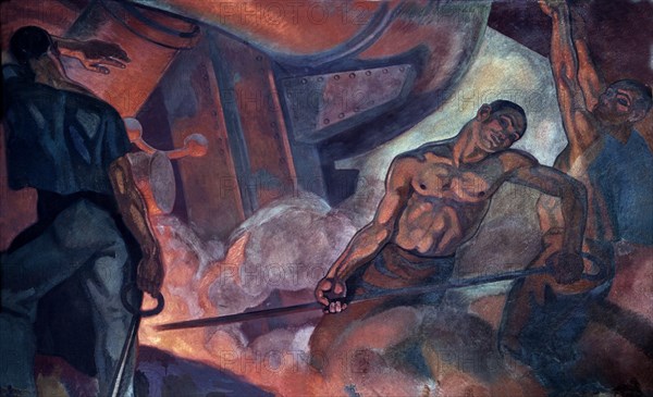 ARTETA AURELIO 1879/1940
FUNDICION.FRESCO EN EL PATIO
MADRID, BANCO BILBAO