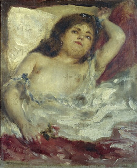 RENOIR AUGUSTE 1841/1919
MUJER SEMI DESNUDA ACOSTADA -LA ROSA-1872-IMPRESIONISMO FRANCES
PARIS,