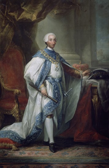 MAELLA MARIANO SALVADOR 1739-1819
CARLOS III CON EL HABITO DE SU ORDEN EN 1784
MADRID, PALACIO