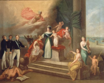 Ribelles, Allégorie de l'Espagne avec la Reine Marie-Christine et Isabelle II