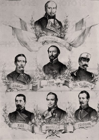 VAZQUEZ R
GENERALES O'DONNELL.ZABALA.PRIM.ROS.RIOS.BUSTILLO.ECHAGUE.
MADRID, MUSEO