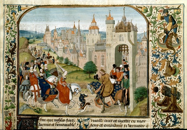 FROISSART JEAN DE 1333/1410
CARLOS IV FRANCIA RECIBE A ISABEL REINA INGLATERRA1325
PARIS,