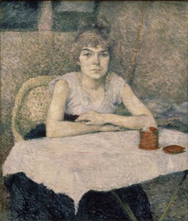 TOULOUSE LAUTREC 1864/1901
MUJER JOVEN SENTADA A UNA MESA "POUDRE DE RIZ"- 1887- O/L 56 X 46