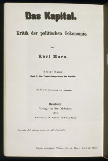 Front page of Karl Marx's 'Capital'