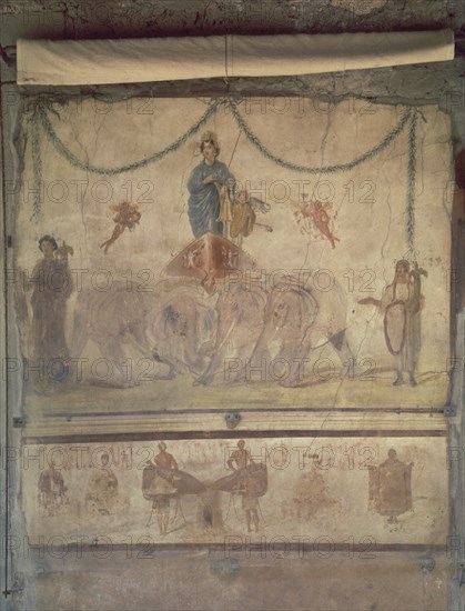 VENUS EN CARRO TIRADO POR ELEFANTES (PINTURA ROMANA)
POMPEYA, INTERIOR
ITALIA

This image is