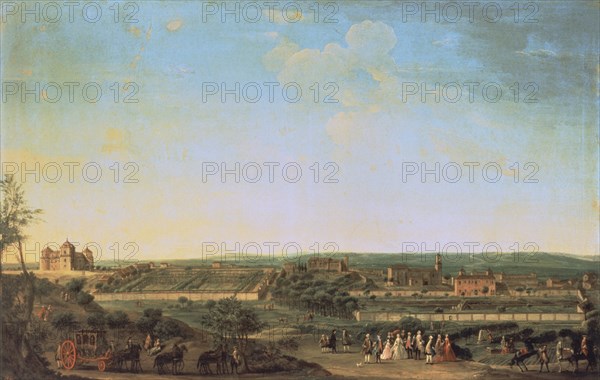 BATTAGLIOLI FCO 1717/96
VISTA DE VILLAVICIOSA DE ODON-1760-OLEO LIENZO-80X112 CMS
MADRID,