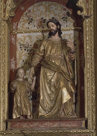 MARTINEZ MONTAÑES JUAN 1568/1649
SAN JOSE Y EL NIÑO-ESCULTURA POLICROMADA-BARROCO ESPAÑOL-S