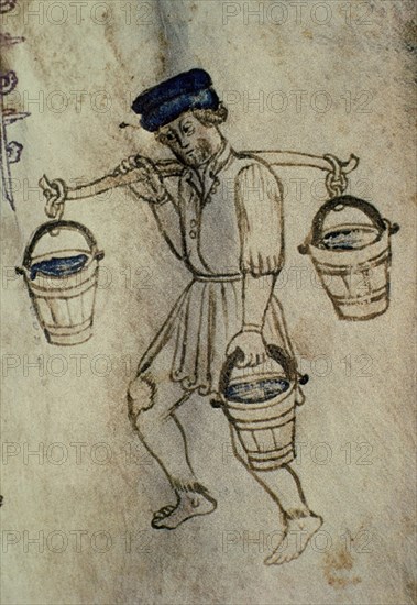 MS PARMA 2998-FOL 2-PORTADOR DE AGUA      (ITALIA SG XV)
PARMA, B PALATINA
ITALIA

This image