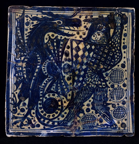 AZULEJO MANISES S XV-S JORGE  MATANDO AL DRAGON-AZULEJO DE FAMILIA CENTELLES
VALENCIA, MUSEO