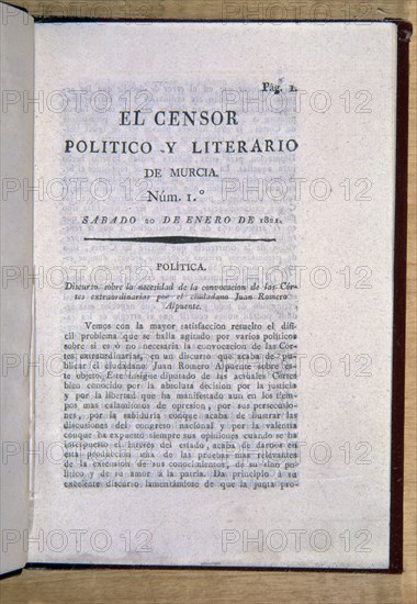 EL CENSOR POLITICO Y LITERARIO-1821
MADRID, BIBLIOTECA NACIONAL DIARIOS
MADRID

This image is
